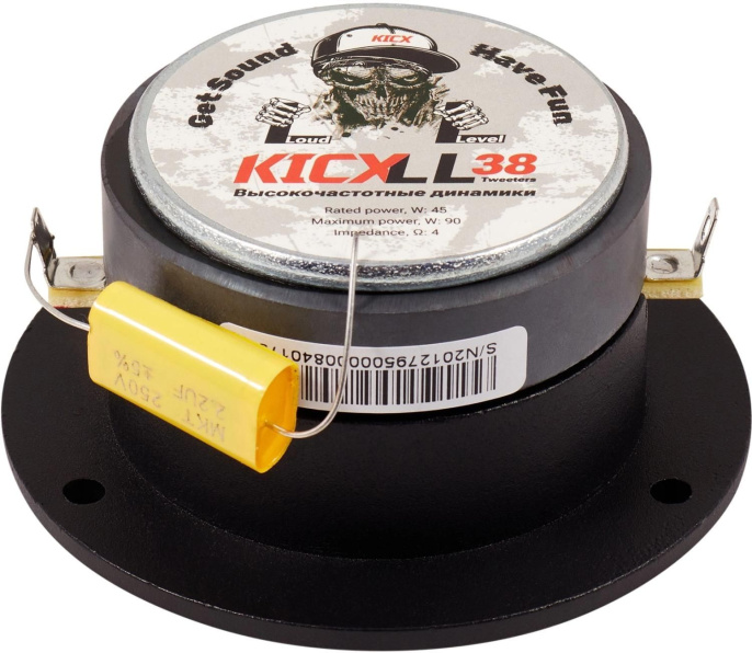 Колонки автомобильные Kicx LL 38 без решетки 90Вт 104дБ 4Ом 2.5см 1дюйм ком.:2кол. широкополосные однополосные