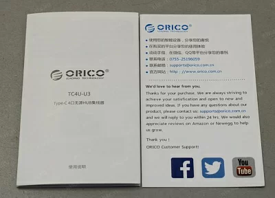 Разветвитель Orico TC4U-U3-SV 4-Port Hub USB3.0 подкл. USB-C
