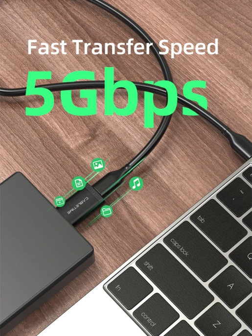 Адаптер CABLETIME CP73B (CT-OTG-AMCF-ABL) USB3.0 A Male to USB -C Female OTG С петлей для шнурка. Алюминий