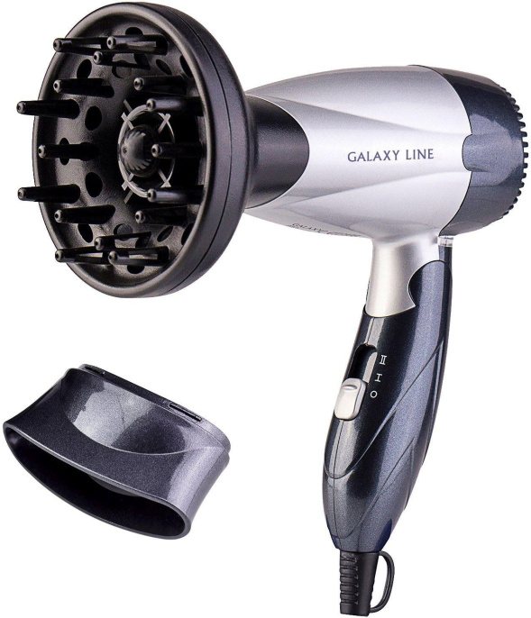 Фен GALAXY LINE GL 4305, 1400Вт, черный и серый