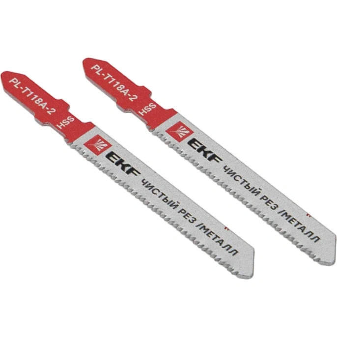 Пилки для электролобзика Expert прямые T118A, чистый рез по металлу, HSS, 2 шт EKF pl-t118a-2