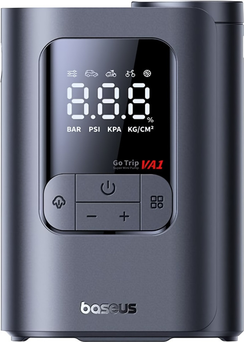 Воздушный насос Baseus GoTrip VA1 C0119601 Super Mini Cordless Inflator 22-Cylinder Cosmic Black (C01196) (беспроводной, 22-цилиндровый, емкость батареи: 2500 мАч, быстрая зарядка: USB-C)