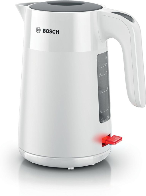 Электрочайник Bosch TWK2M161 (2400 Вт, объем: 1.7 л, подставка с возможностью вращения, материал корпуса: пластик, защита от перегрева, отключение при снятии с базы, автоматическое отключение, цвет: белый)