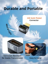 Угловой адаптер CABLETIME CP43G (CT-HMF8K-AGL) HDMI 8K HDMI 2.1 «папа-мама» — идеальное решение для ограниченного пространства