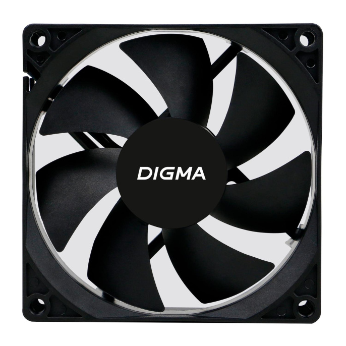 Вентилятор для корпуса Digma DFAN-90 90х90x25 черный 3-pin 4-pin Molex 23дБ Ret