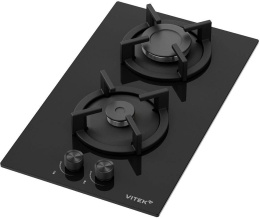 Газовая варочная панель Vitek VGH 3250 BG,  2 конфорки,  закаленное стекло,  черный