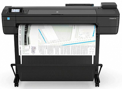Широкоформатный принтер HP DesignJet T730 F9A29D#B19 (36",4color,2400x1200dpi,1Gb, 25spp(A1 drawing mode),USB for Flash/GigEth/Wi-Fi,stand,media bin,rollfeed,sheetfeed,tray50 (A3/A4), autocutter,GL/2,RTL,PCL3 GUI, 2y warr repl.)