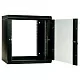 Шкаф цмо Шкаф телекоммуникационный настенный разборный 6U (600х350) дверь стекло, цвет черный
