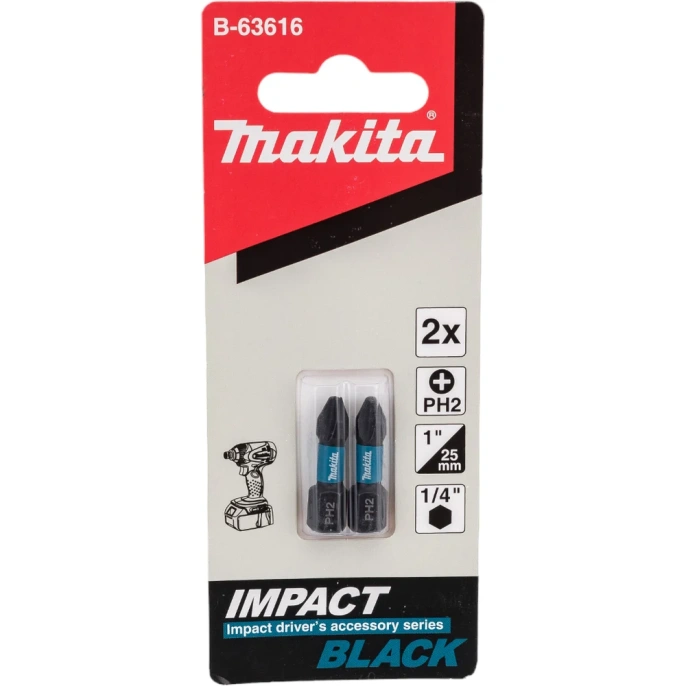 Насадка Impact PH2 2 шт, 25 мм, C-form Makita B-63616