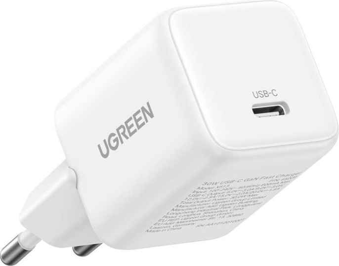 Сетевое зарядное Ugreen X513 65009 для телефонов/для планшетов, USB Type-C, 30 Вт, быстрая зарядка, без кабеля