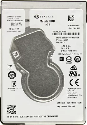 Жёсткий диск HDD 2 Tb SATA 6Gb/s Seagate Mobile HDD ST2000LM007 2.5" 5400rpm 128Mb