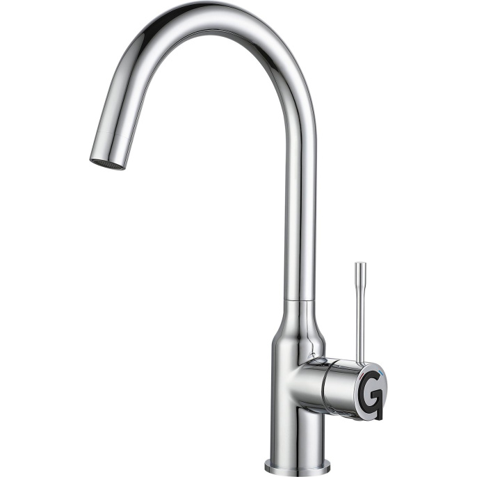 Смеситель RIVELATO Rivelato Смеситель для кухни Garda U-обр. D-35мм, монтаж: вертикально на раковину, материал: нержавеющая сталь, цвет: хром 1923502 cromo