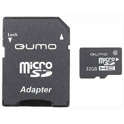 Micro SecureDigital 32Gb QUMO QM32GMICSDHC10U1 {MicroSDHC Class 10 UHS-I, SD adapter}