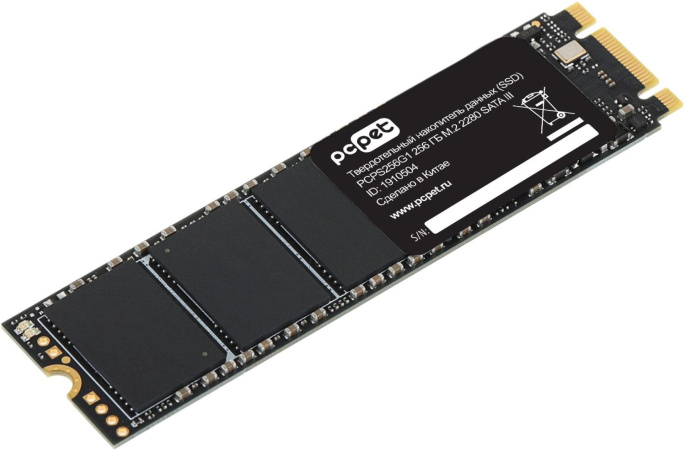 SSD накопитель PC PET PCPS256G1 256ГБ, M.2 2280, SATA III,  M.2,  oem