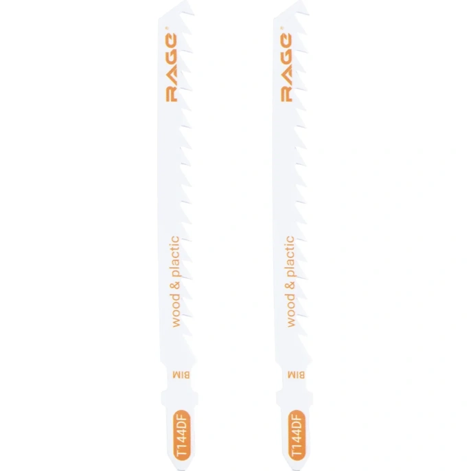 Пилки для лобзика по дереву ламинату пластику 100 мм 2 шт T144DF RAGE By VIRA 552032