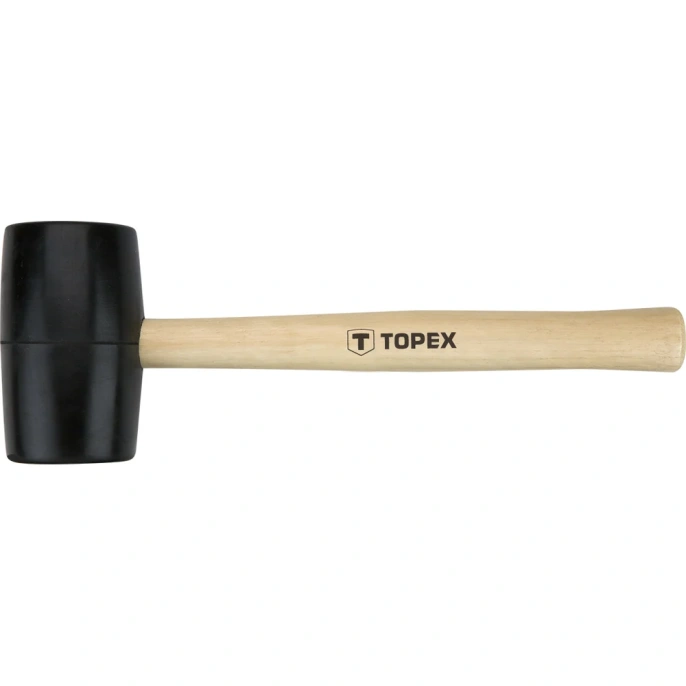 Резиновая киянка TOPEX с деревянной рукояткой 50 мм, 340 г 02A343