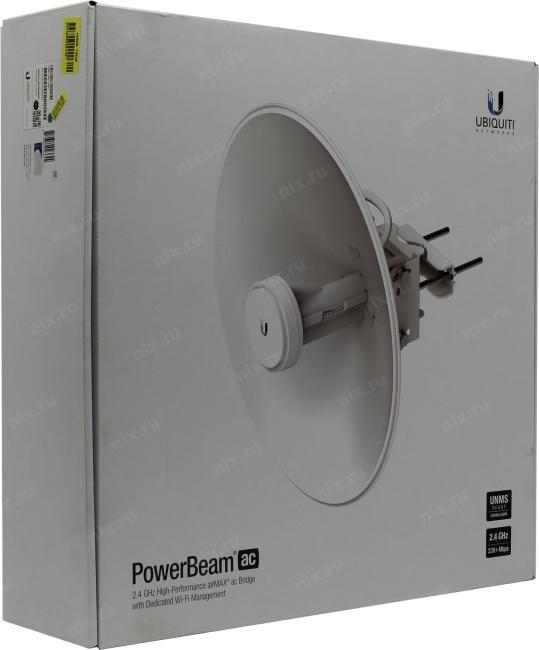 Точка доступа Ubiquiti PowerBeam PBE-2AC-400,  2.4ГГц,  1xRJ45,  белый