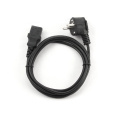 Кабель питания Cablexpert 1.8м, Schuko- C13, 6А, черный, с заземлением, пакет [PC-186]