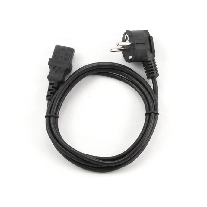 Кабель питания Cablexpert 1.8м, Schuko- C13, 6А, черный, с заземлением, пакет [PC-186]