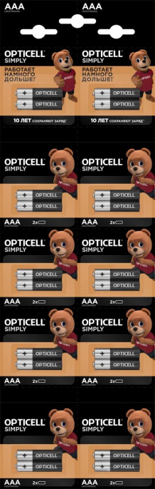 Батарея Opticell Simply AAA отрывной блистер AAA 2шт блистер