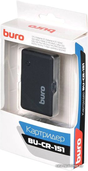 Устройство чтения карт памяти USB2.0 Buro BU-CR-151 черный