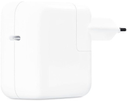 Зарядное устройство для MacBook Apple 30W USB-C Power Adapter A2164 MY1W2ZM/A сетевое зарядное для телефонов/для планшетов/для ноутбуков, разъем подключения отсутствует нужен кабель , выходная мощность 30 Вт, быстрая зарядка
