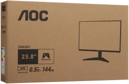 Монитор 23.8" AOC 24B36X Black  IPS, 1920x1080, 144Hz, 4ms, 300сd/m, 1000:1 | DP(1.4) , HDMI(1.4) | ExPSU, Vesa 100, Black