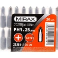 Биты PH№1, тип хвостовика C 1/4", длина 25 мм, 20 шт MIRAX 26251-1-25-20
