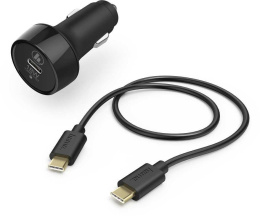 Автомобильное зарядное устройство HAMA H-183327, USB-C, USB-C, 18Вт, 3A, черный [00183327]