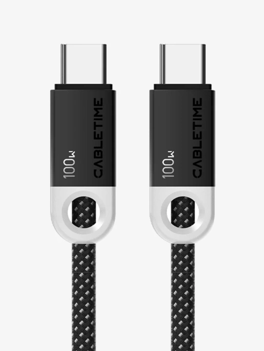 Кабель USB-C CABLETIME CUP1E (CT-CM100-PBW0.5) черный 0,5 м для смартфонов, планшетов