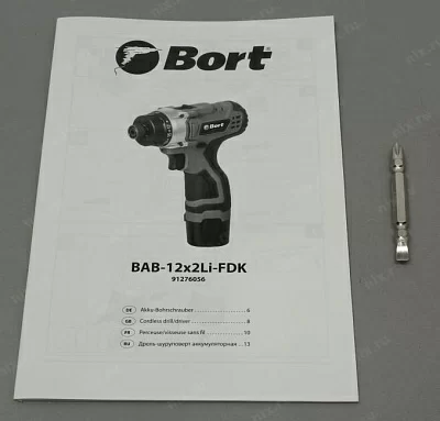 Шуруповерт Bort BAB-12x2Li-FDK аккум. патрон:держатель бит (91276056)
