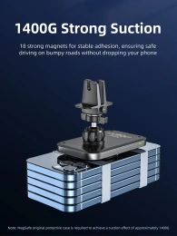 Беспроводное зарядное устройство CABLETIME CE11B (CT-WPH01-PG) автодержатель, Qi-зарядка 15 Вт, быстрая зарядка, автоматическое зажимание, магнитное крепление