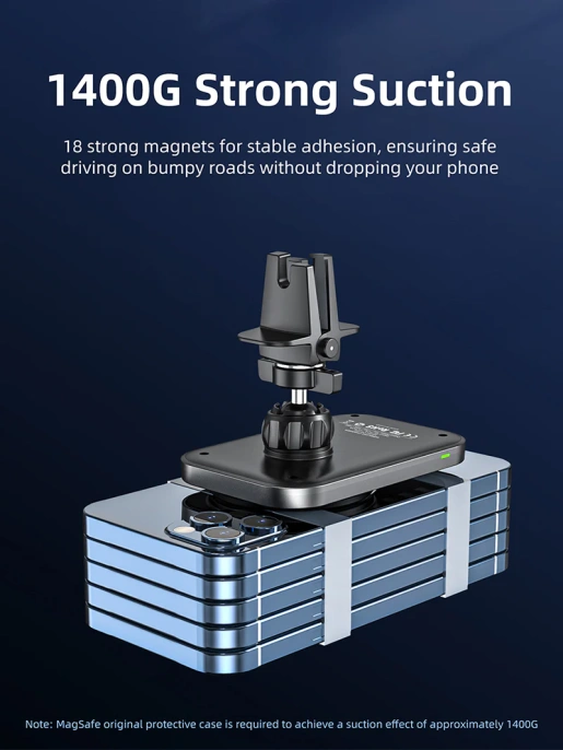 Беспроводное зарядное устройство CABLETIME CE11B (CT-WPH01-PG) автодержатель, Qi-зарядка 15 Вт, быстрая зарядка, автоматическое зажимание, магнитное крепление