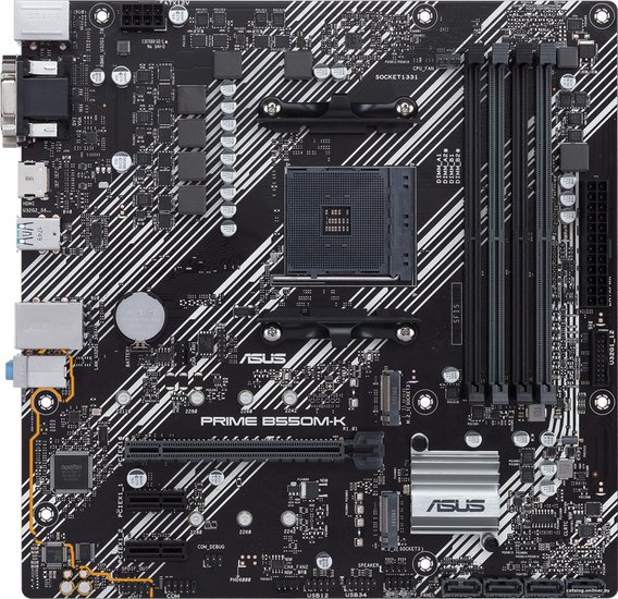 Материнская плата Asus PRIME B550M-K Soc-AM4 AMD B550 4xDDR4 mATX AC`97 8ch 7.1 GbLAN RAID+VGA+DVI+HDMI