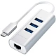 USB-хаб Satechi Type-C 2-in-1 USB 3.0 Aluminum 3 Port Hub (3xUSB 3.0, Rj-45), Серебристый ST-TC2N1USB31AS
