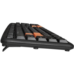 Клавиатура ExeGate Professional Standard LY-403 USB, полноразмерная, влагозащищенная, 104кл., Enter большой, 8 оранжевых клавиш, длина кабеля 1,35м, черная, Color Box EX264080RUS