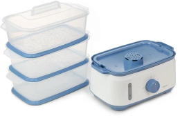 Пароварка CENTEK CT-1462,  белый и голубой