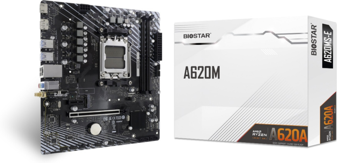 Материнская плата Biostar A620MS-E Socket AM5 AMD A620A 2xDDR5 mATX AC`97 8ch(7.1) GbLAN RAID+HDMI+DP