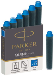 Картридж Parker Quink Z17 Mini 1950409 синие чернила для ручек перьевых 6шт