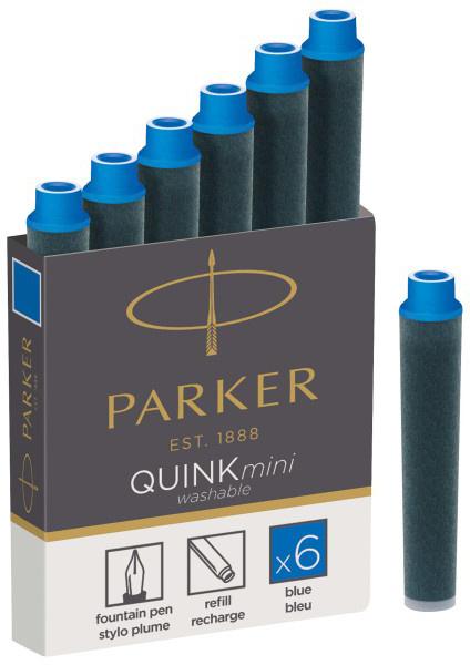 Картридж Parker Quink Z17 Mini 1950409 синие чернила для ручек перьевых 6шт