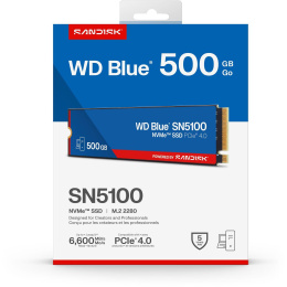 SSD накопитель WD Blue SN5100 500ГБ, M.2 2280, PCIe 4.0 x4,  NVMe,  M.2 [wds500g5b0e]