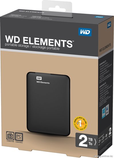 Жесткий диск WD USB3.0 2TB WDBU6Y0020BBK-WESN Elements Portable 2.5" черный