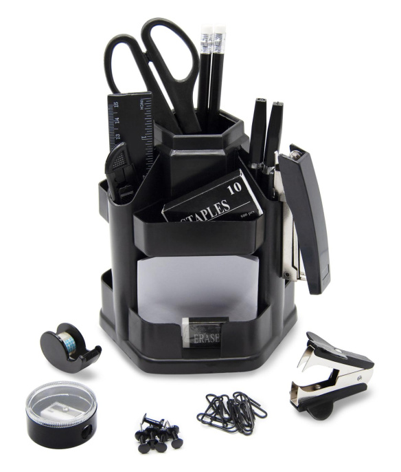 Настольный набор Silwerhof 17 предметов пластик черный