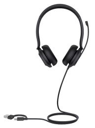 Головная гарнитура Yealink UH35 Dual UC USB-C/A Дуо, Проводная, HD звук, шумоподавление, LED-индикатор, USB-C/A