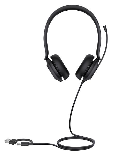 Головная гарнитура Yealink UH35 Dual UC USB-C/A Дуо, Проводная, HD звук, шумоподавление, LED-индикатор, USB-C/A