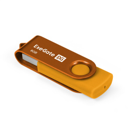 USB-флеш накопитель ExeGate Jet 8GB жёлтый USB2.0, 480Mbps, пластик/металл EX302037RUS