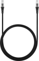 Кабель зарядный и дата TTEC ExtremeCable Ekstra Durable Transparent USB-C-USB-C 60W PD/QC Fast Charging&Data Cable. Длина: 120 см. Цвет: черный (2DK58S)
