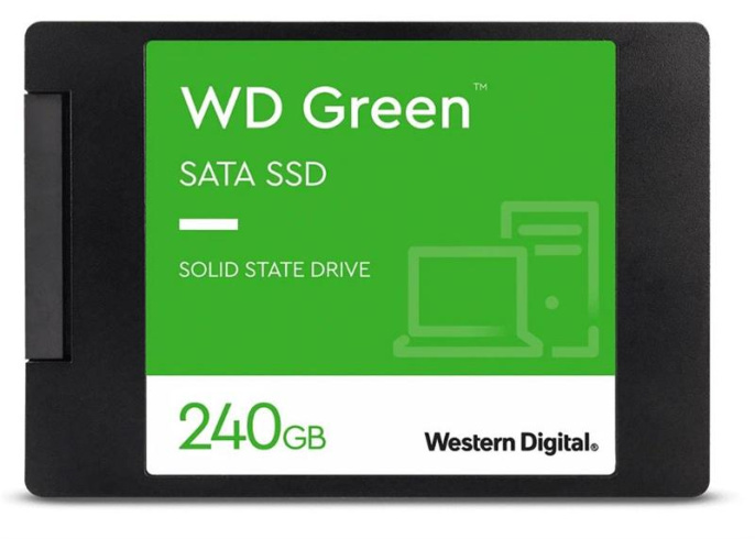 SSD накопитель WD Green WDS240G3G0A 240ГБ, 2.5", SATA III,  SATA