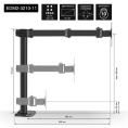 Кронштейн для двух мониторов 13"-32" настольный ExeGate EDM2-3210-11 VESA 75x75, 100x100, макс.нагрузка 2х10 кг, наклон -90°/+90°, поворот -90°/+90°, вращение 360°, 2 способа крепления: сквозное и струбцина, цвет черный EX297363RUS
