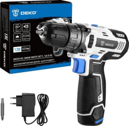Дрель-шуруповерт аккумуляторная DEKO DKCD12V SNOW WHITE 083-1106